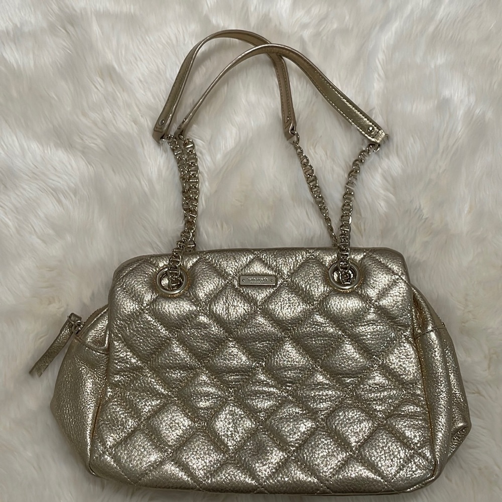 Pre-loved Kate Spade Gold Quilted Shoulder Bag